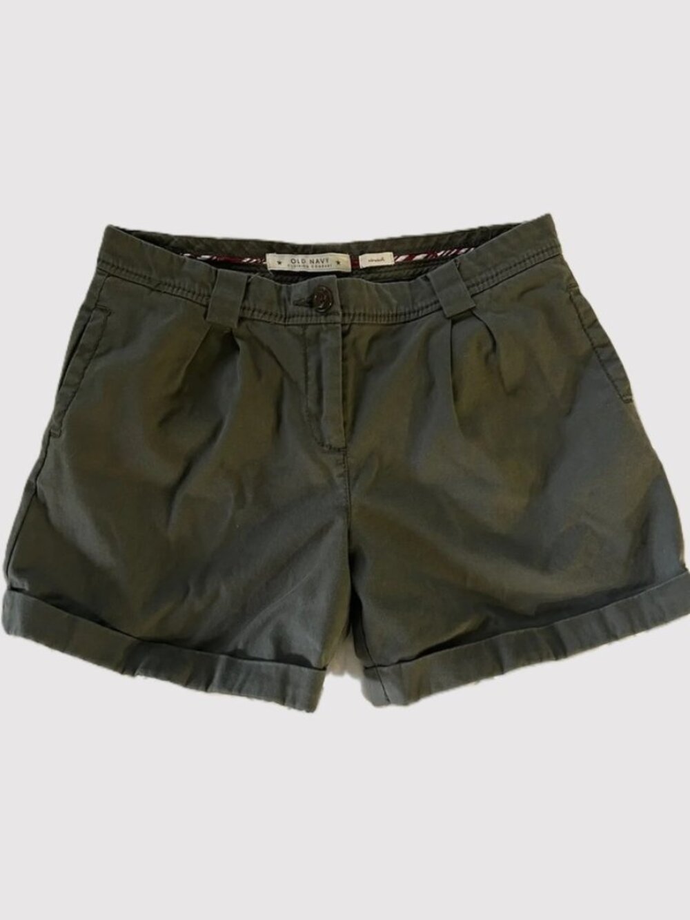 Old Navy Olive Green Cuffed Chino Bermuda Shorts